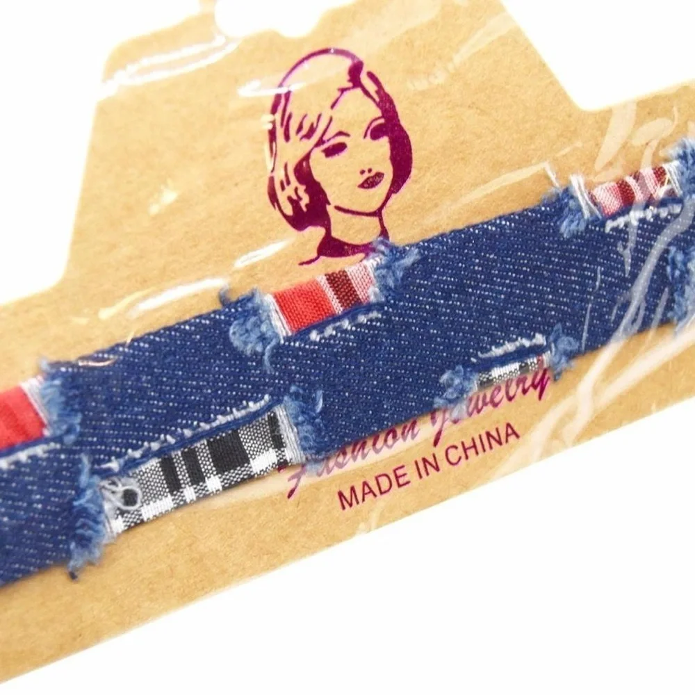 Patchwork Denim Choker
